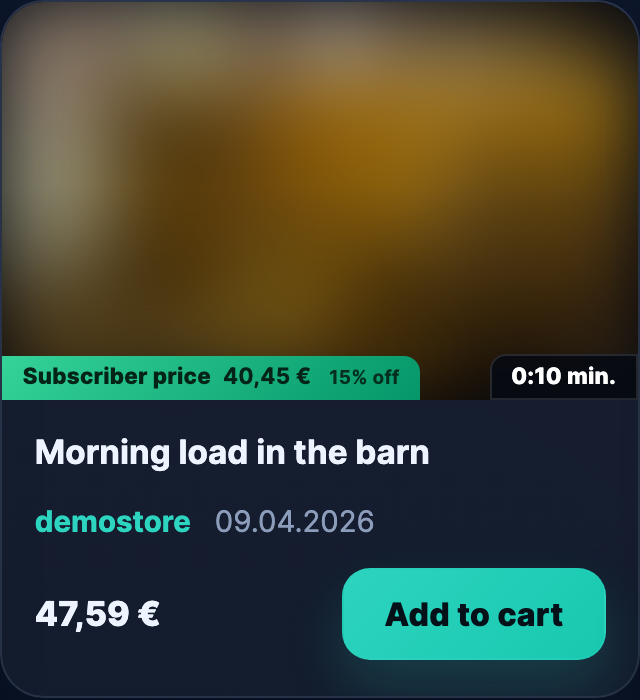 Subscriber view — the discounted "Subscriber price" callout on the same card.