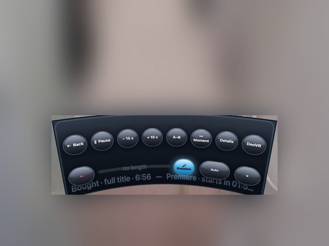 The dome bar of a premiere clip with the highlighted Premiere button in the second row.