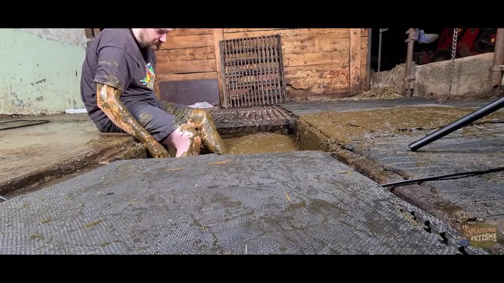 Jerking off in Manure